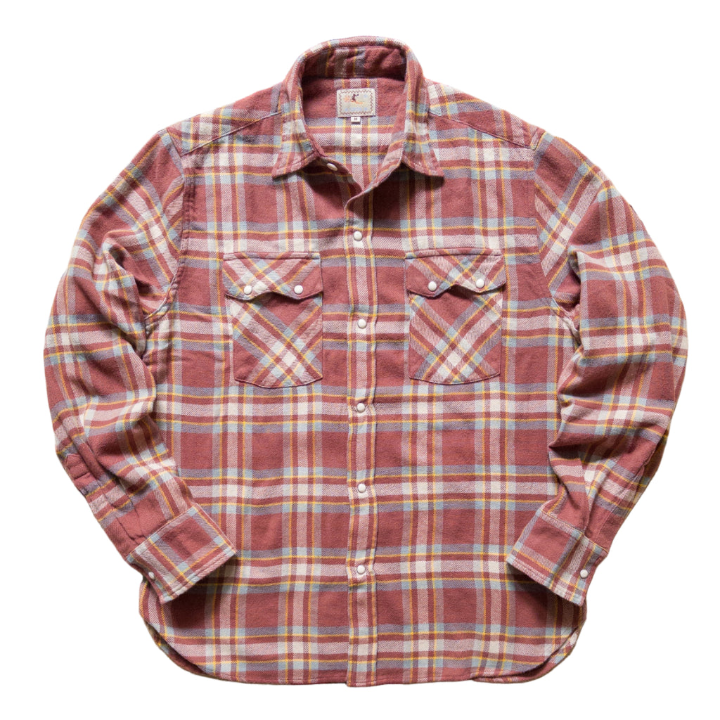 Washed Flannel Pearlsnap Shirt in Autumn Rust