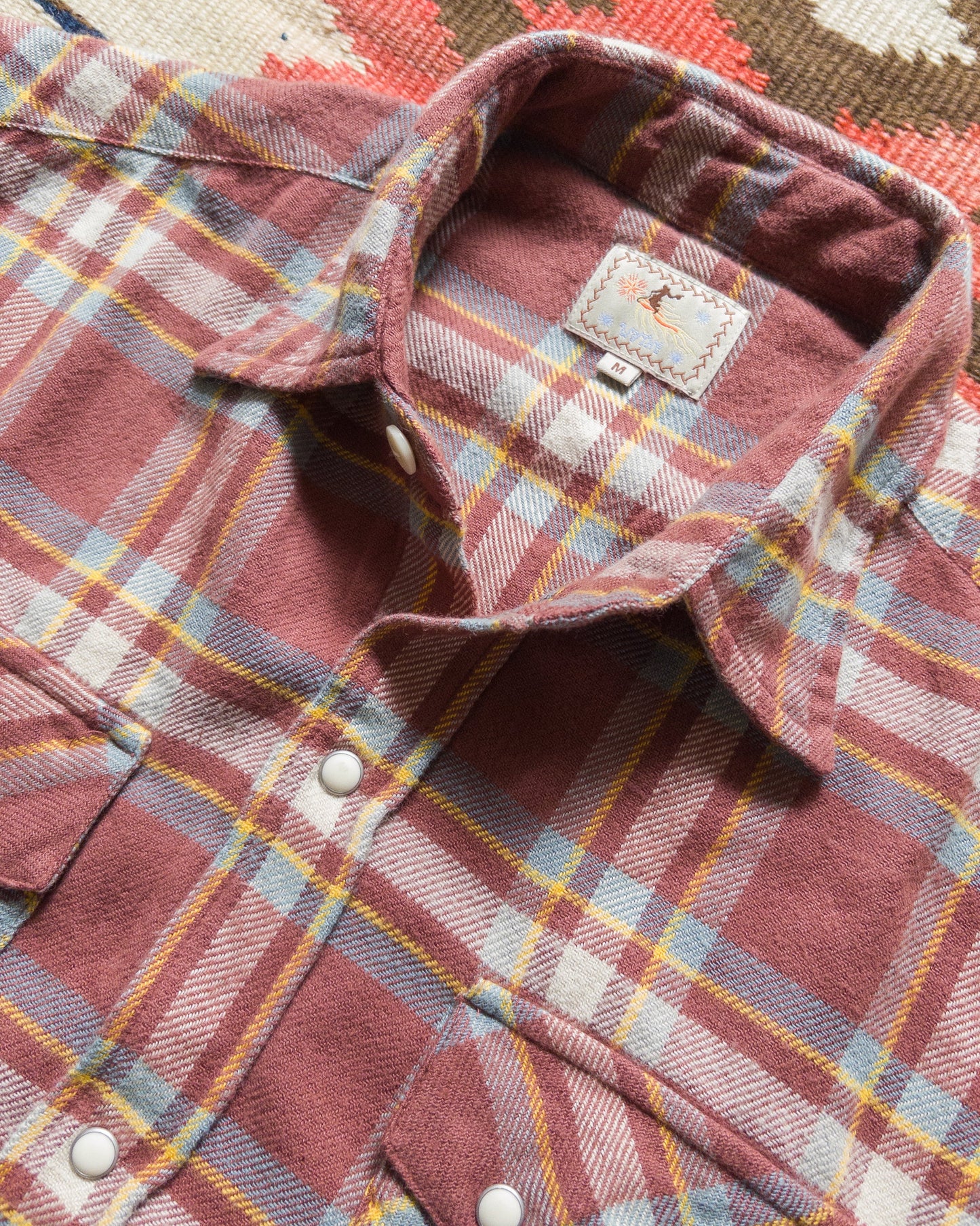 Washed Flannel Pearlsnap Shirt in Autumn Rust