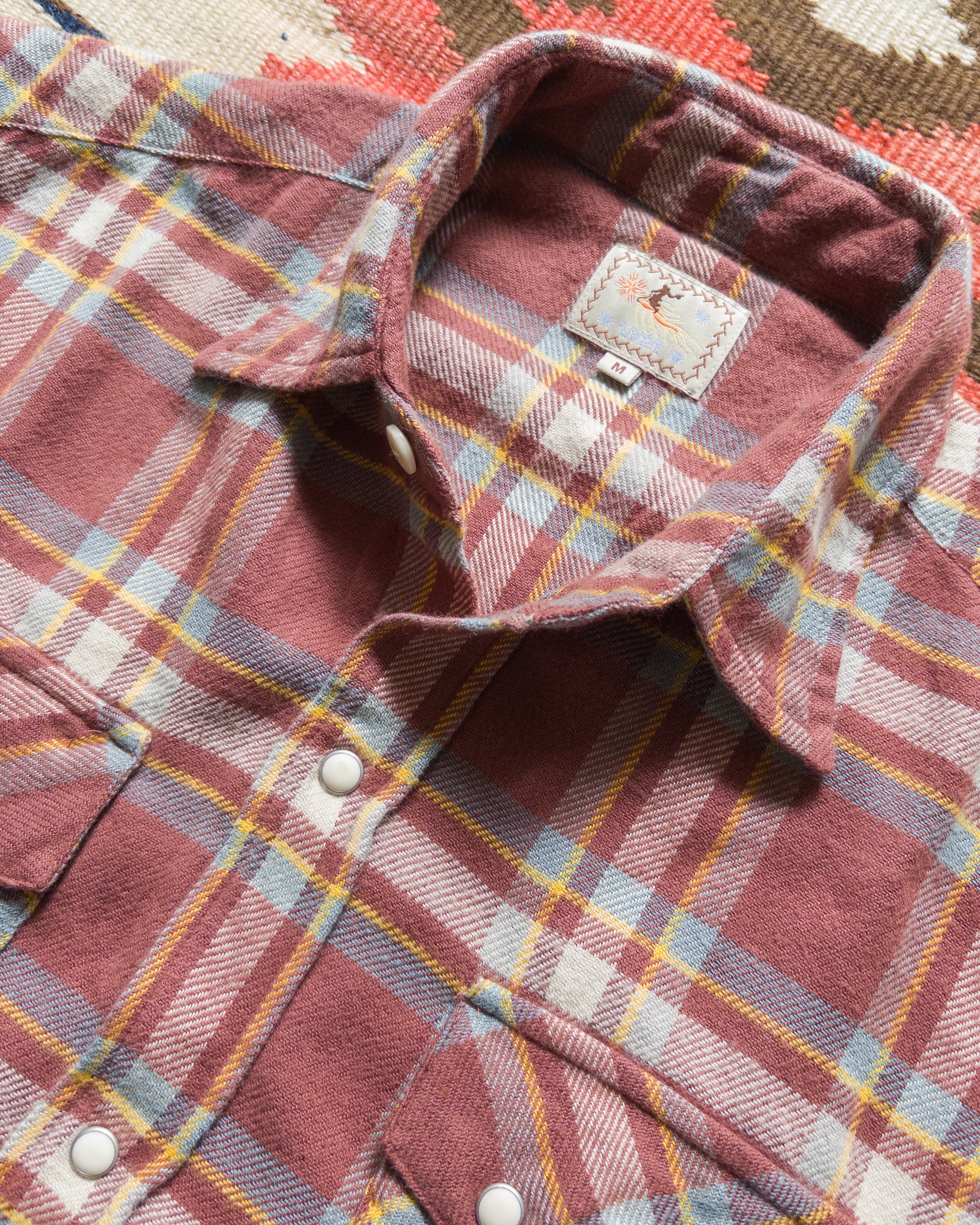 Washed Flannel Pearlsnap Shirt in Autumn Rust