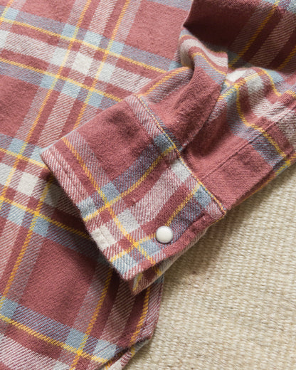 Washed Flannel Pearlsnap Shirt in Autumn Rust