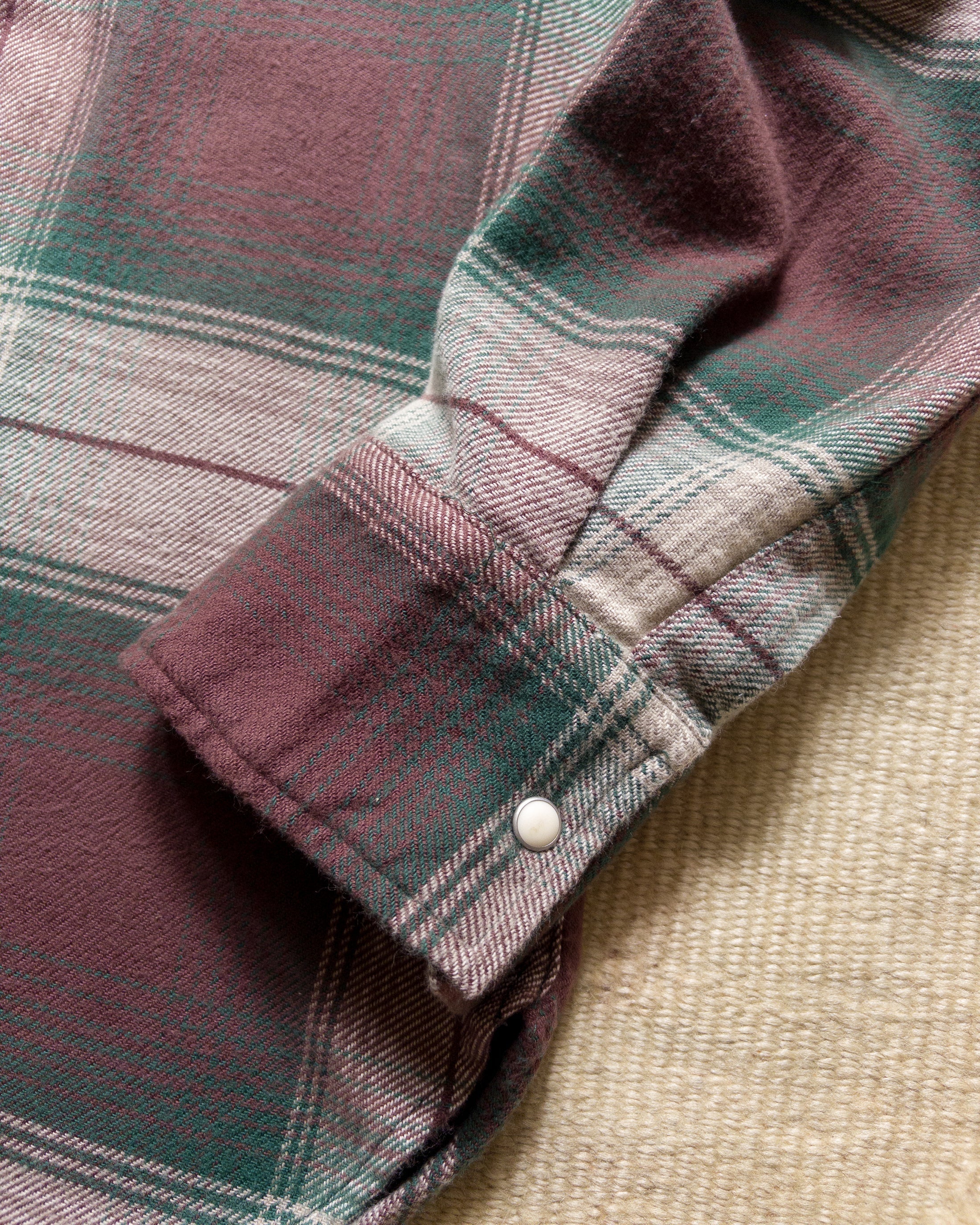 Washed Flannel Pearlsnap Shirt in Grizzly Shadow Plaid