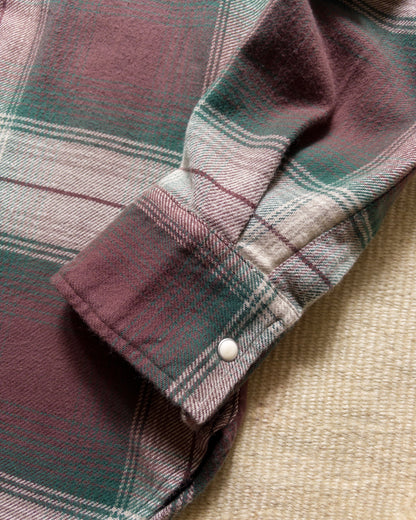 Washed Flannel Pearlsnap Shirt in Grizzly Shadow Plaid