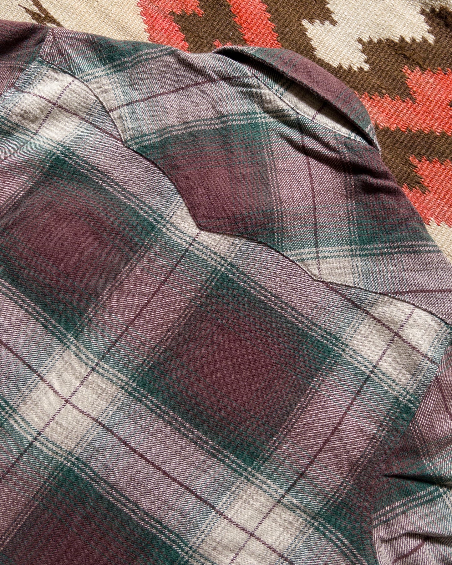 Washed Flannel Pearlsnap Shirt in Grizzly Shadow Plaid
