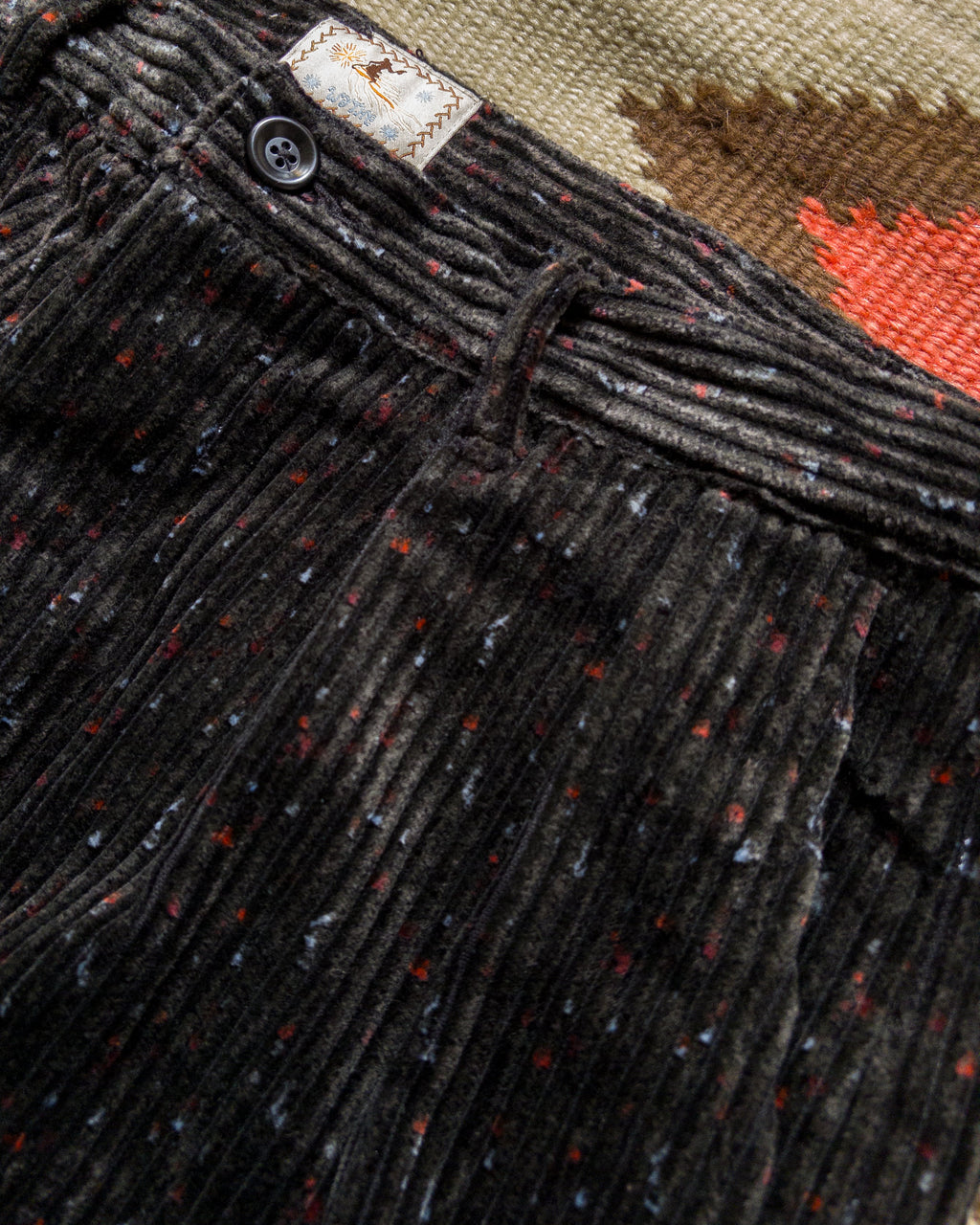 Donegal Corduroy Pleated Chino in Night Sky