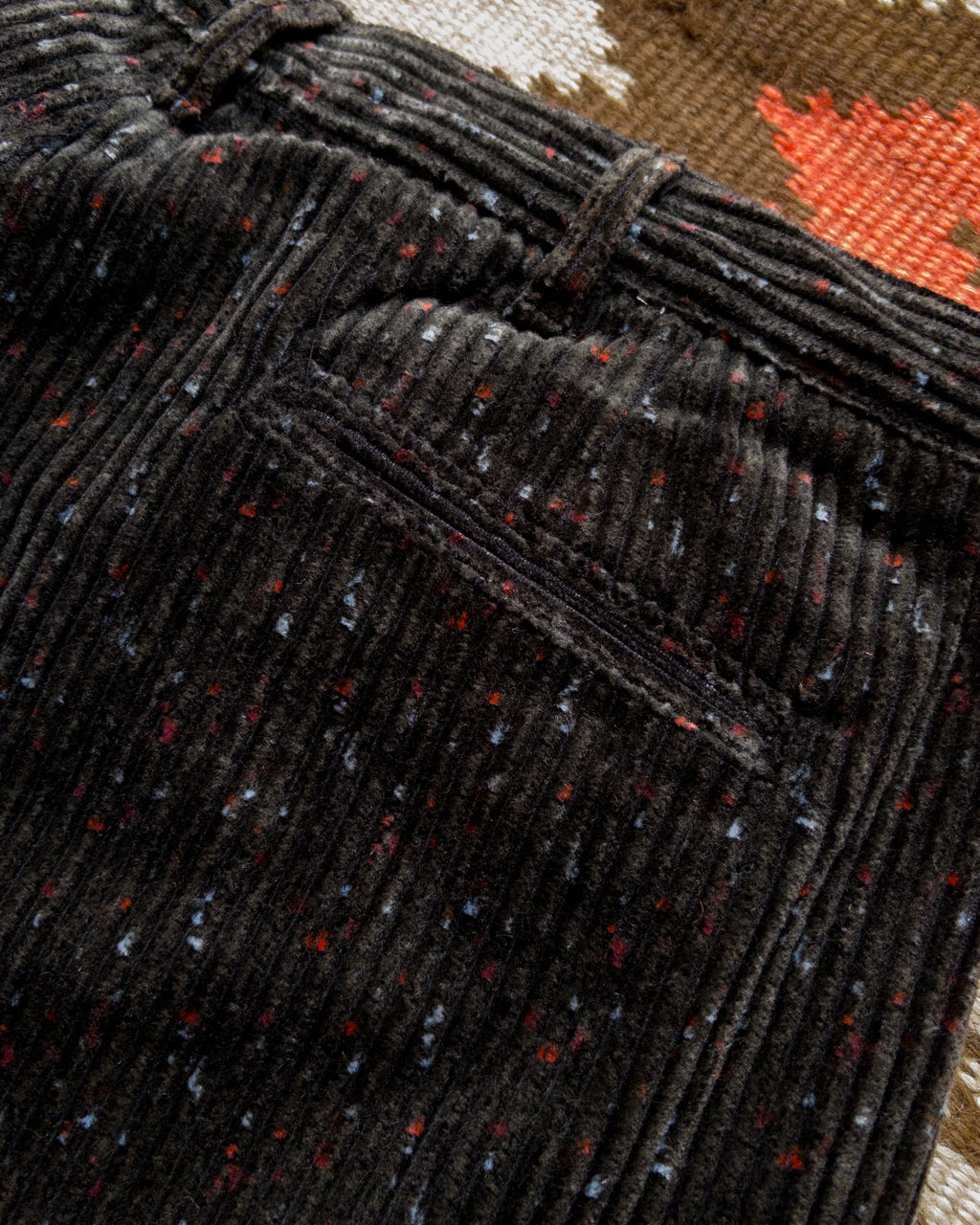 Donegal Corduroy Pleated Chino in Night Sky