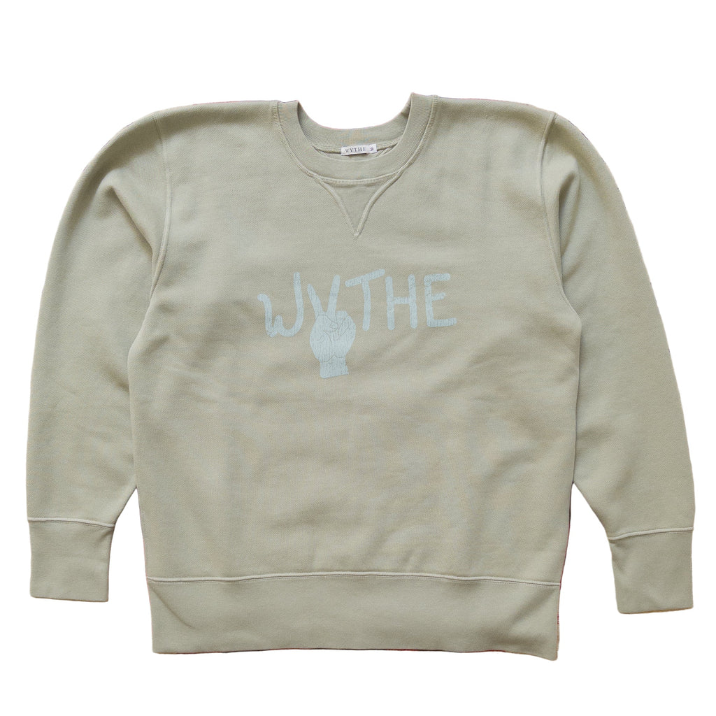Peace Crewneck Sweatshirt in Faded Olive