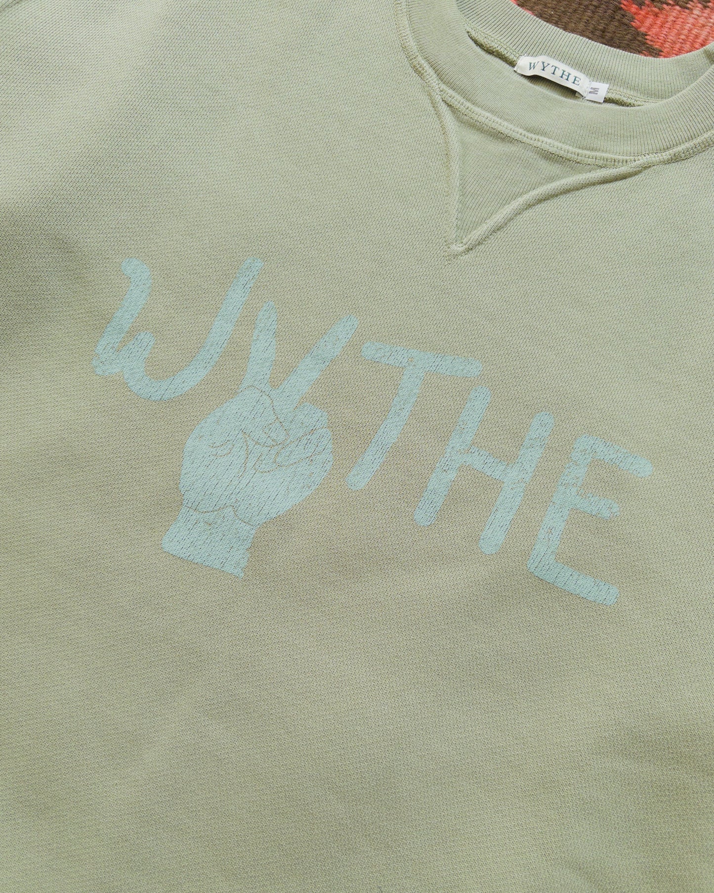 Peace Crewneck Sweatshirt in Faded Olive