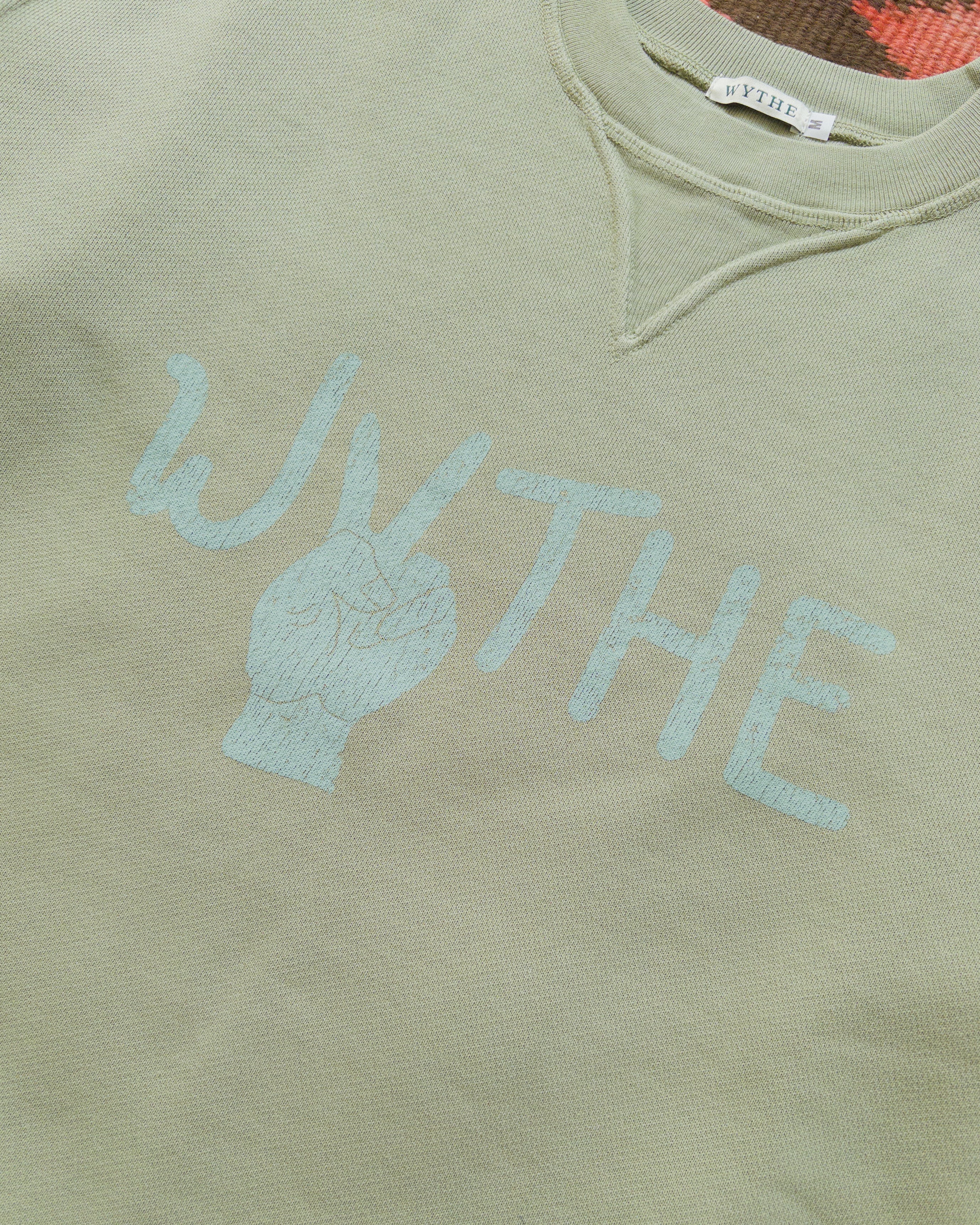 Peace Crewneck Sweatshirt in Faded Olive