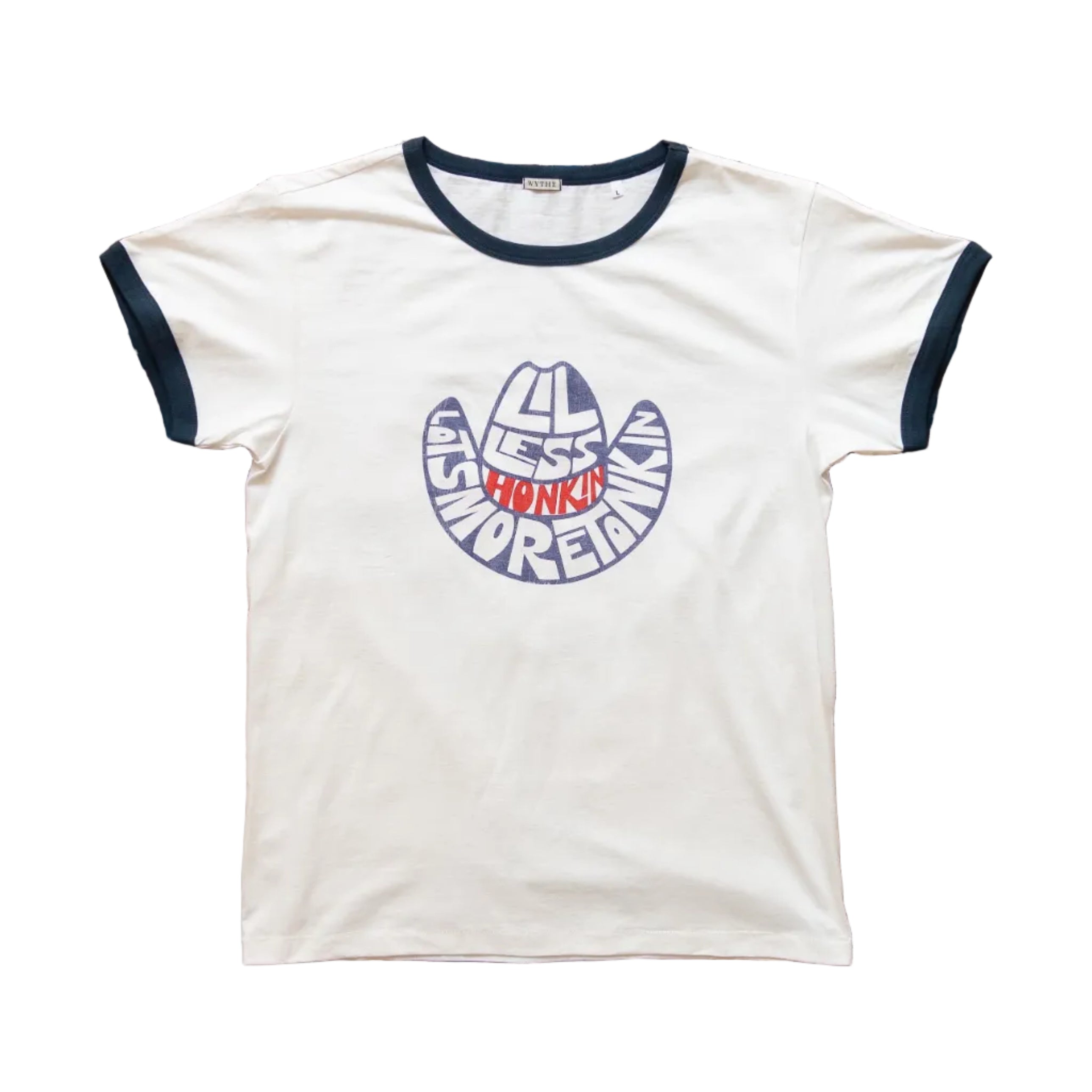 Tonkin Print Tubular Ringer T-Shirt in Navy