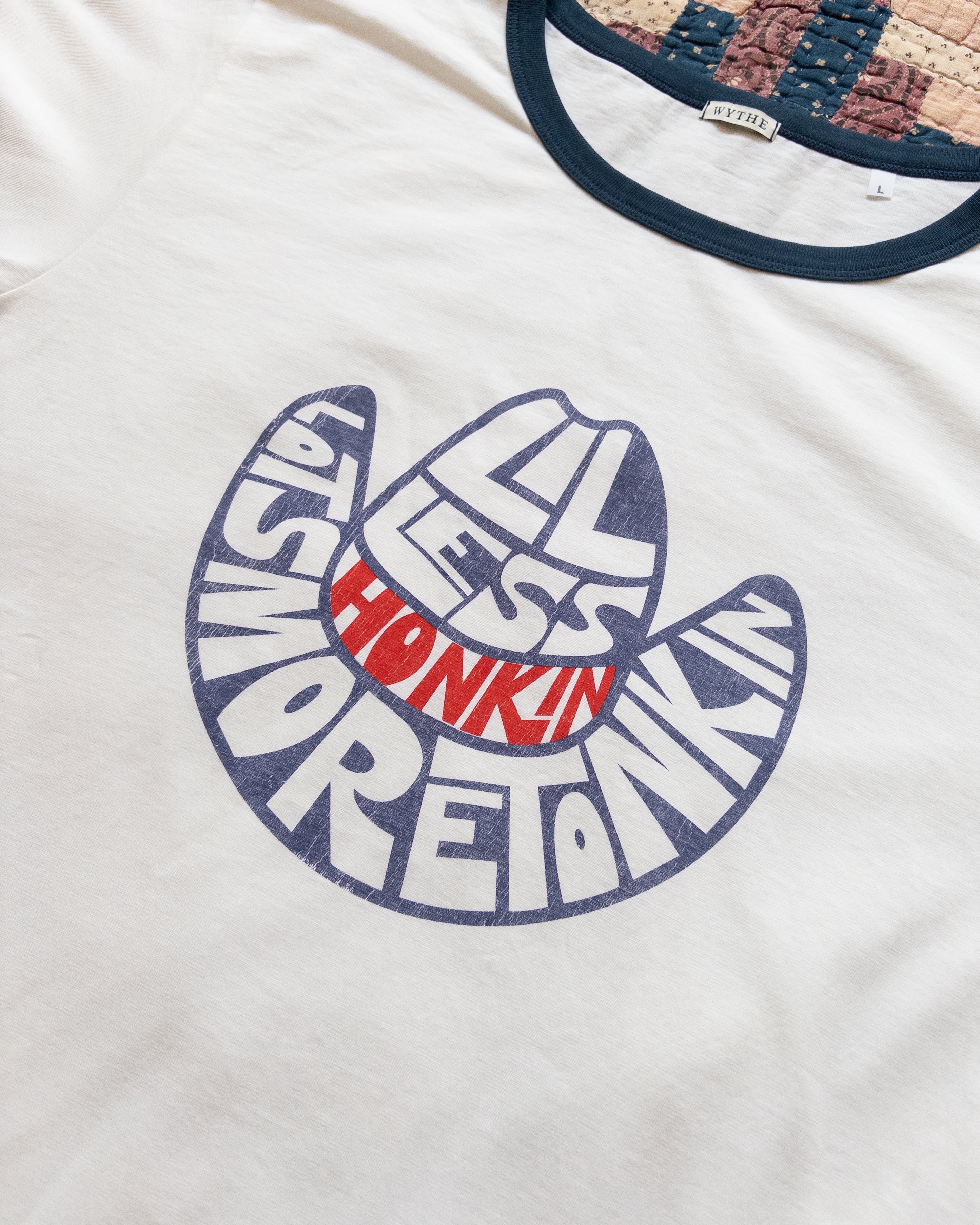 Tonkin Print Tubular Ringer T-Shirt in Navy