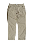 Flat Front Cotton Linen Twill Chino in Camp Khaki