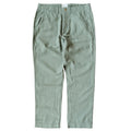 Flat Front Cotton Linen Twill Chino in Faded Olive