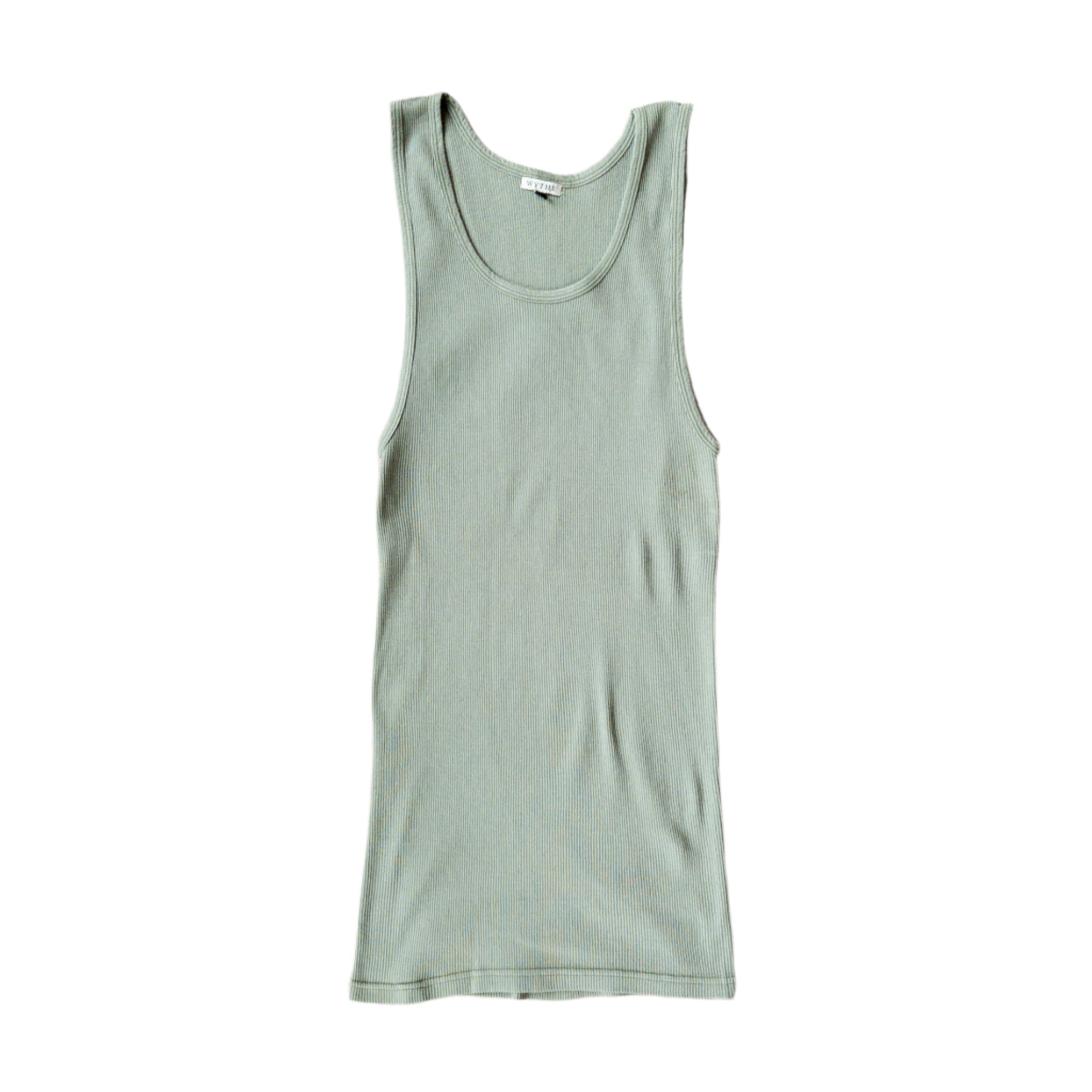 Tubular Ribknit Tank Top in Faded Olive