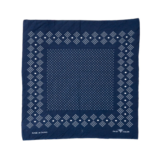 Indigo Discharge Selvedge Bandana