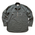 Aertex Half Zip Shirt in Faded Black