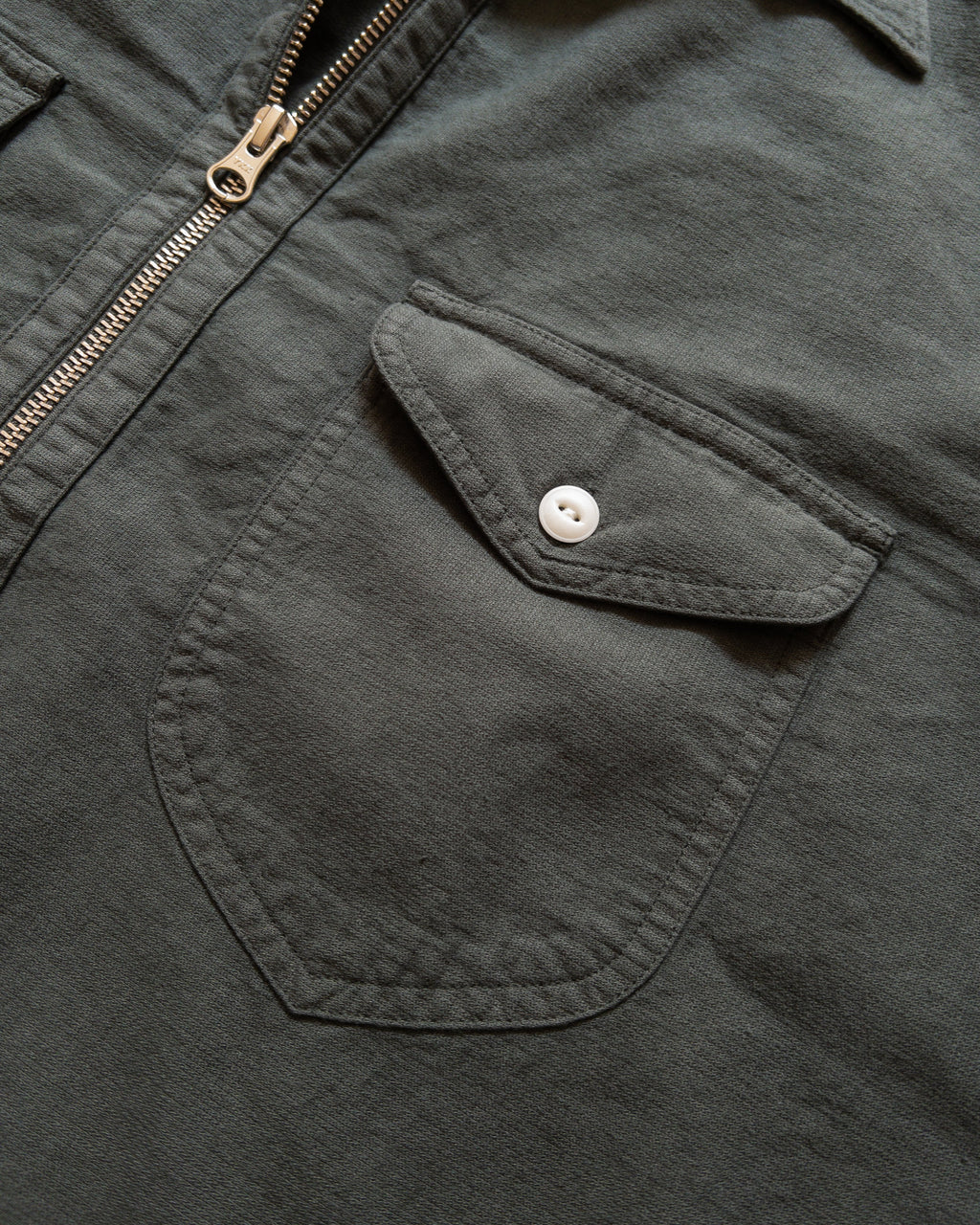 Aertex Half Zip Shirt in Faded Black
