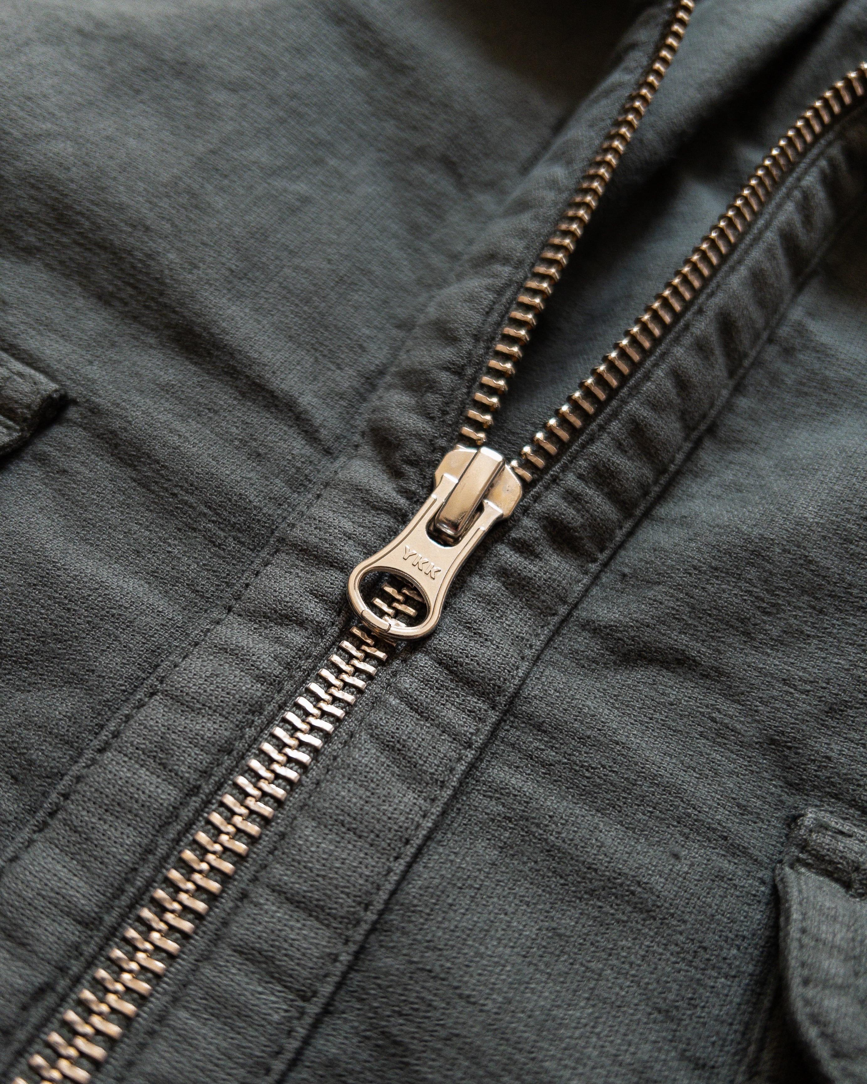 Aertex Half Zip Shirt in Faded Black