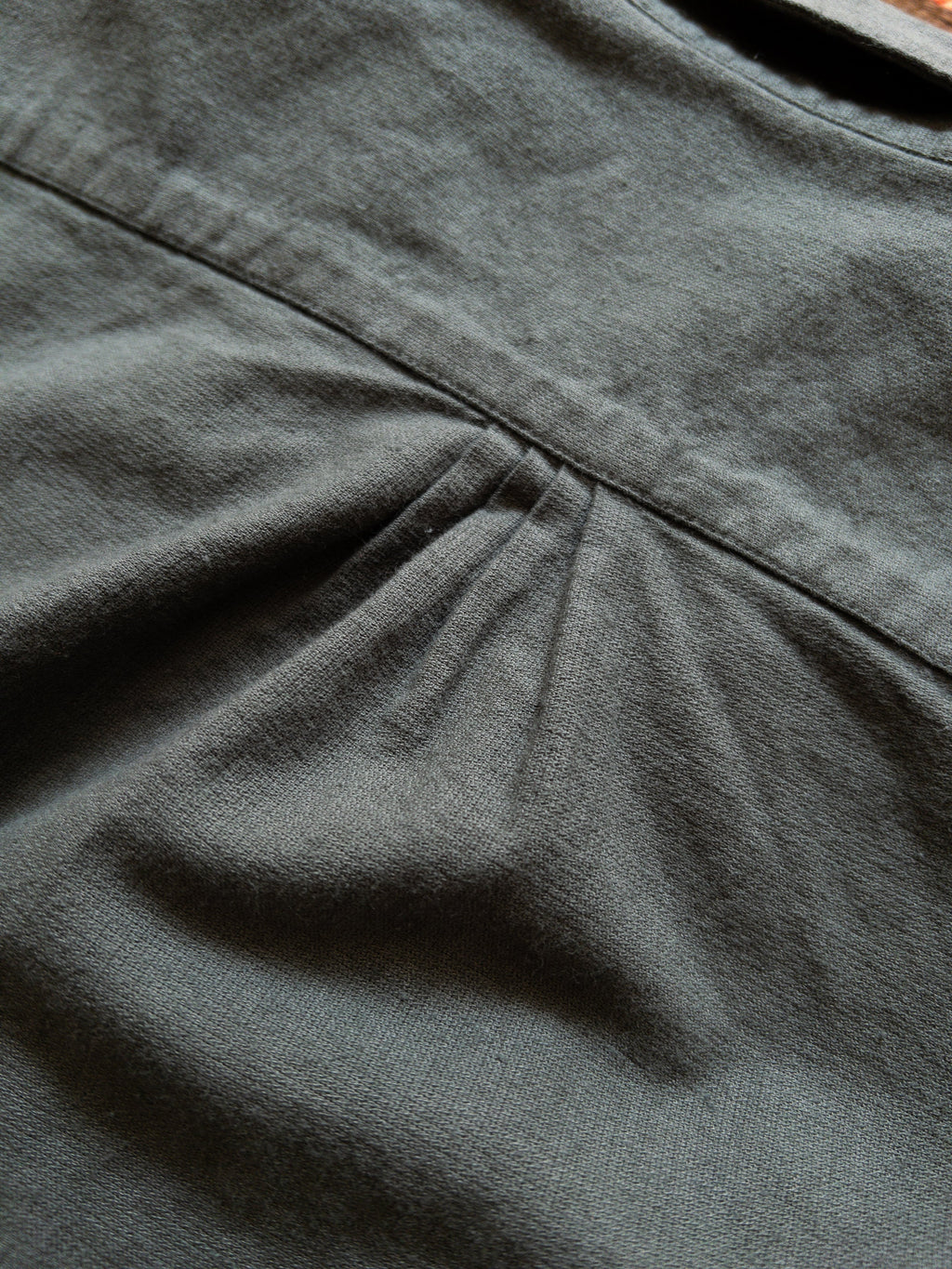 Aertex Half Zip Shirt in Faded Black