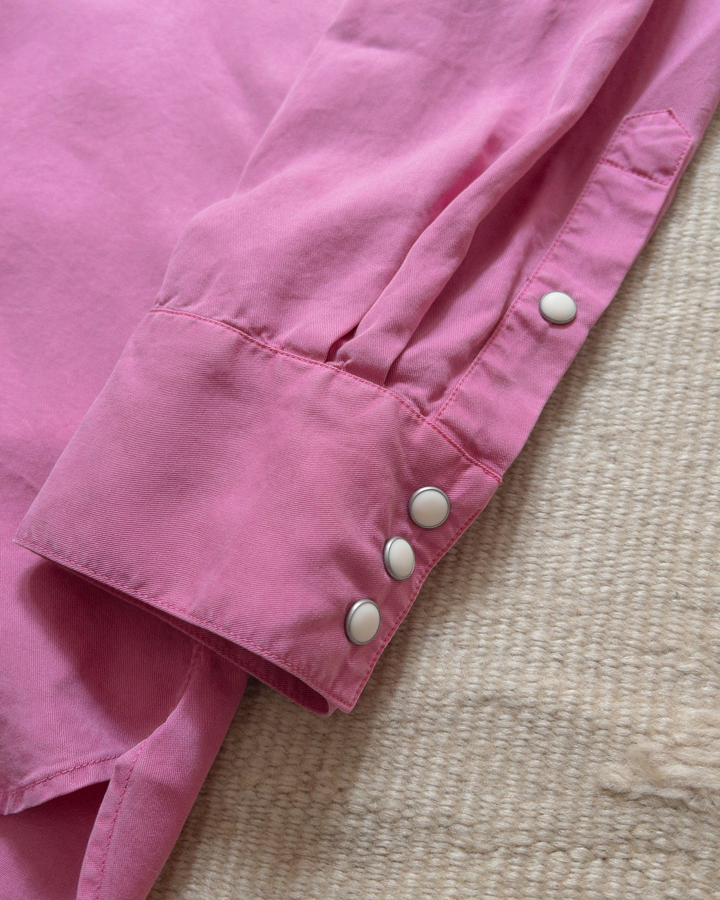 Tencel Gabardine Pearlsnap Shirt in Flamingo