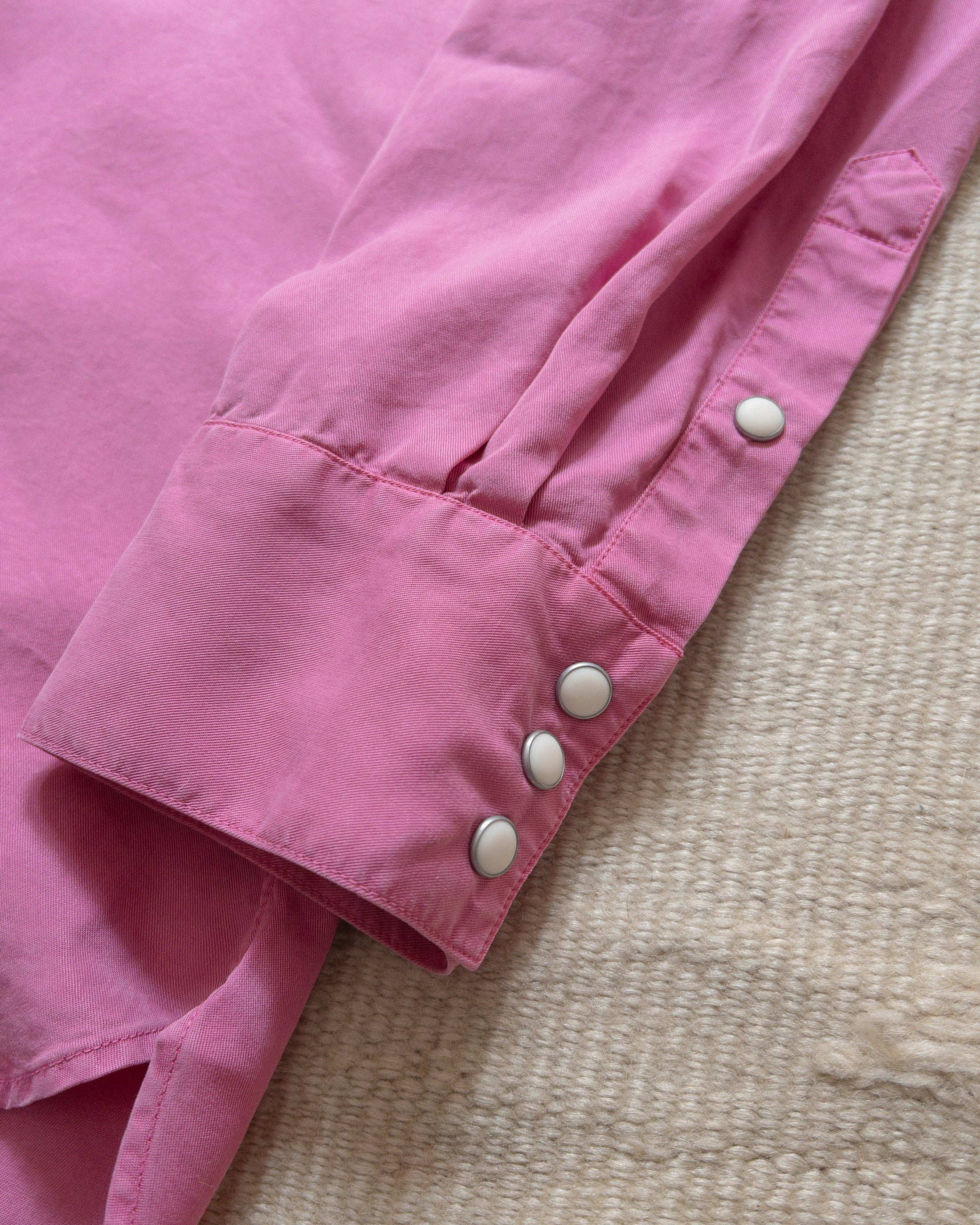 Tencel Gabardine Pearlsnap Shirt in Flamingo