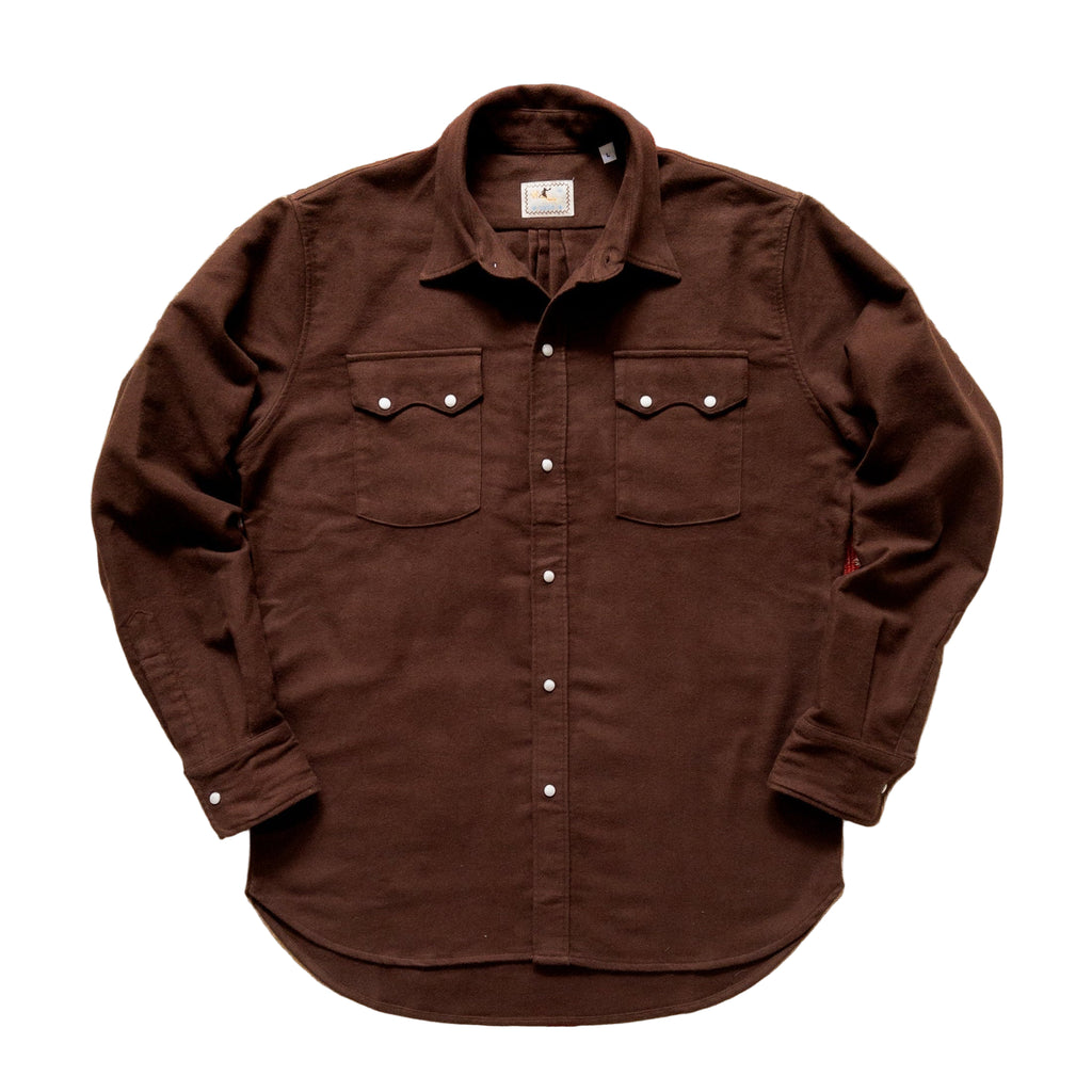 Moleskin Pearlsnap Shirt in Cocoa