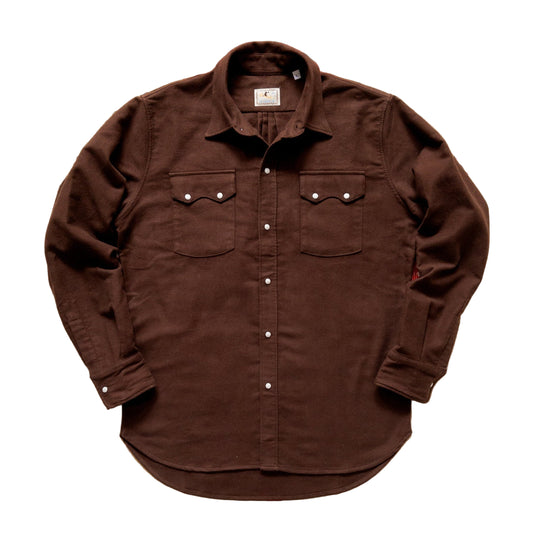 Moleskin Pearlsnap Shirt in Cocoa