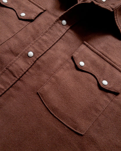 Moleskin Pearlsnap Shirt in Cocoa