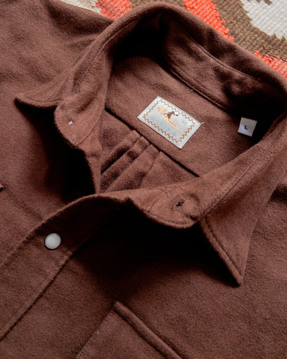 Moleskin Pearlsnap Shirt in Cocoa