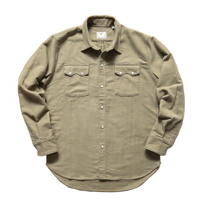 Moleskin Pearlsnap Shirt in Olive