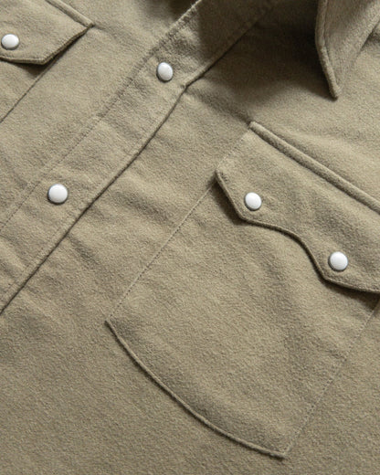 Moleskin Pearlsnap Shirt in Olive
