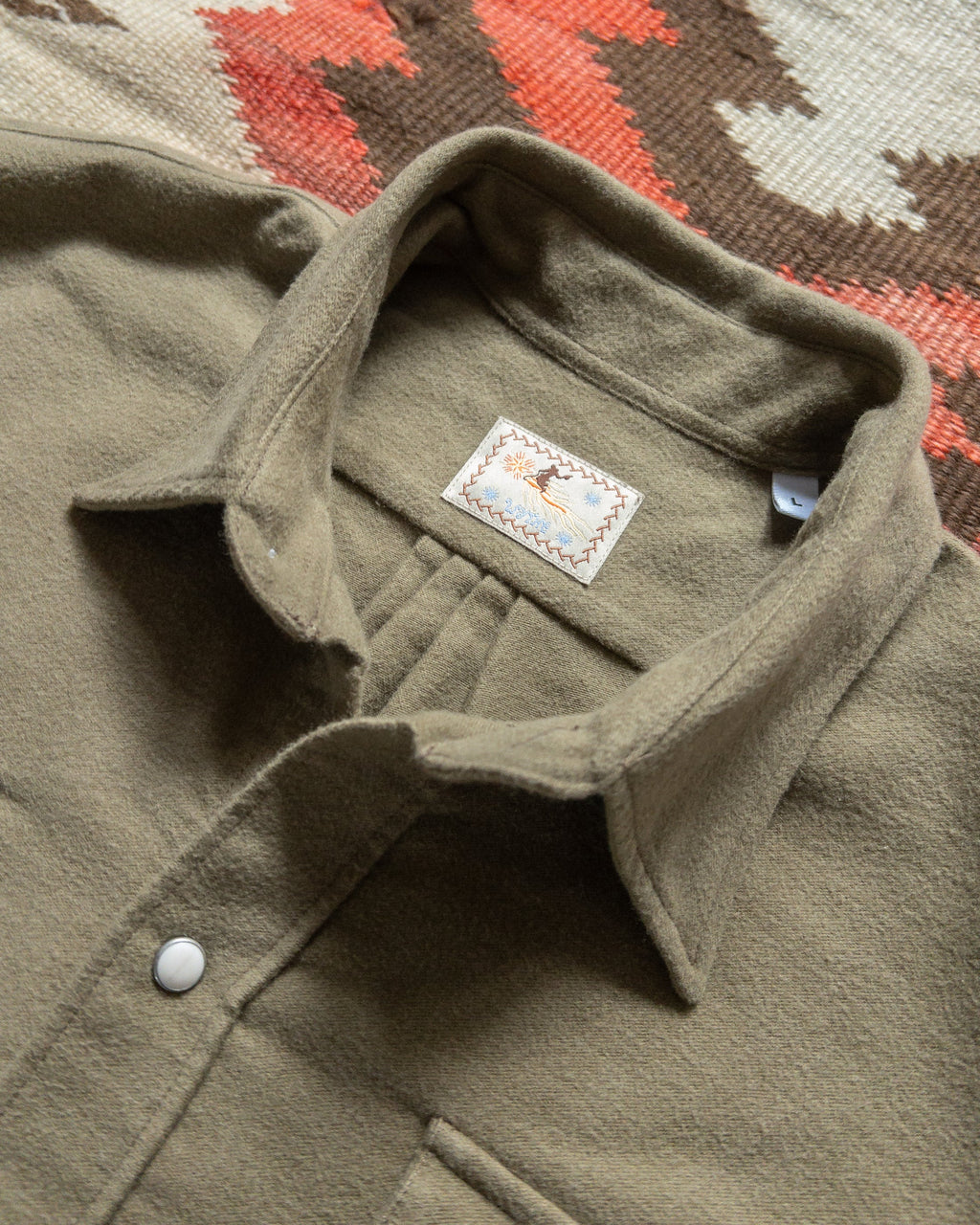 Moleskin Pearlsnap Shirt in Olive