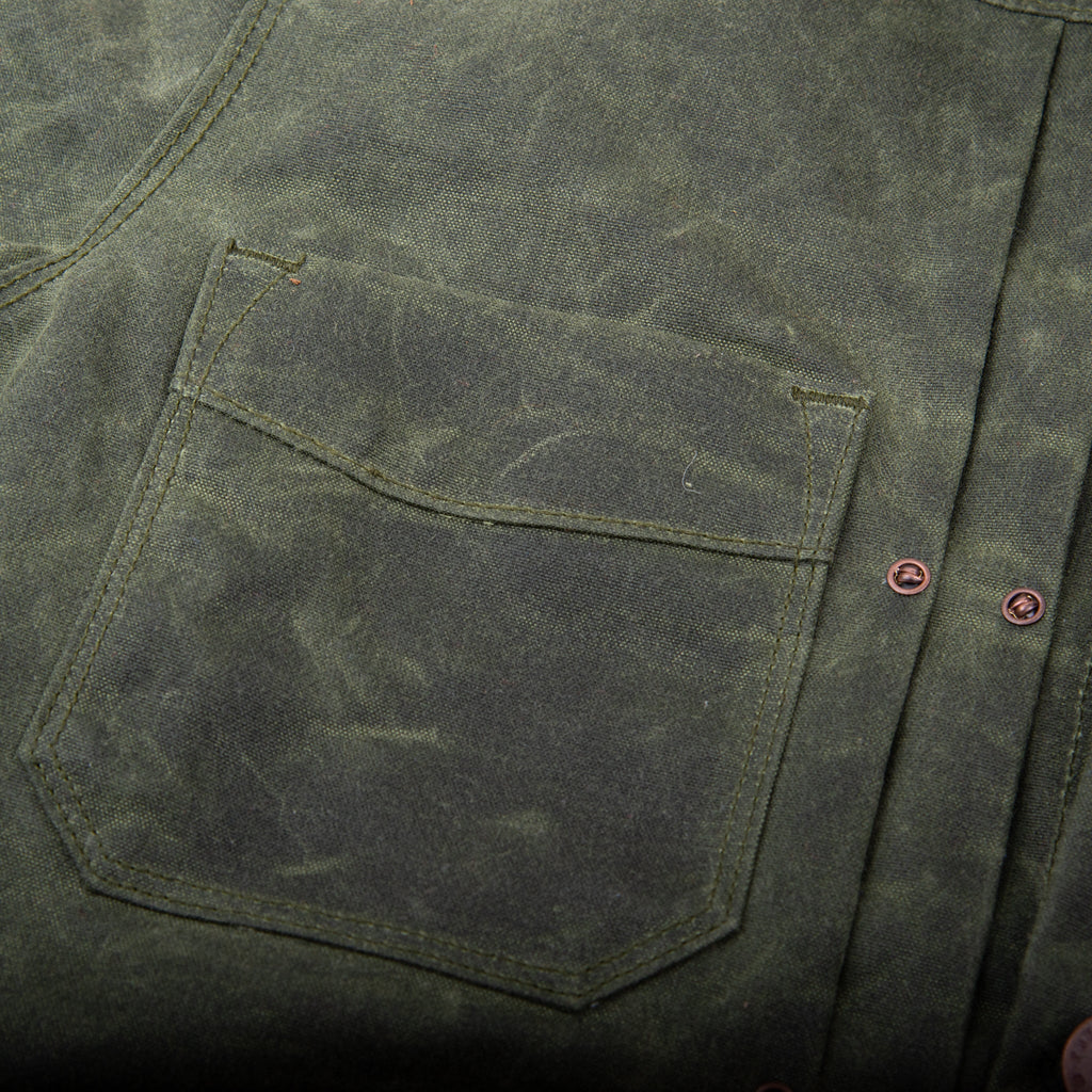 Waxed Riders Jacket in Olive