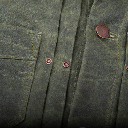 Waxed Riders Jacket in Olive