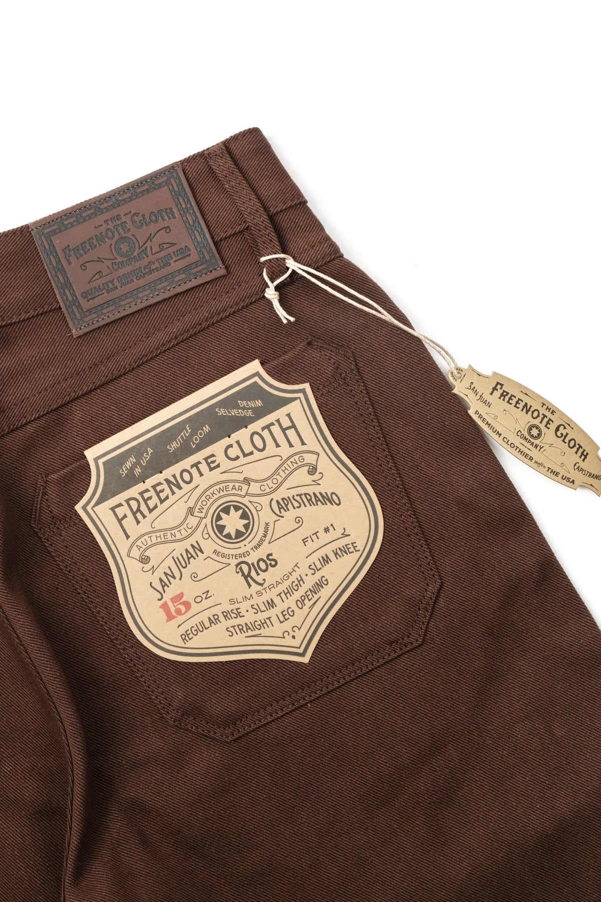 #PH-P3135133 Freenote Cloth Rios in 15 oz. Dark Brown Denim