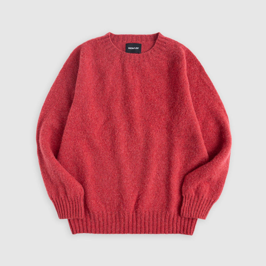 Flat lay of Birth of the Cool in Velvet Kiss (red). Howlin label visible. See product description for more details.