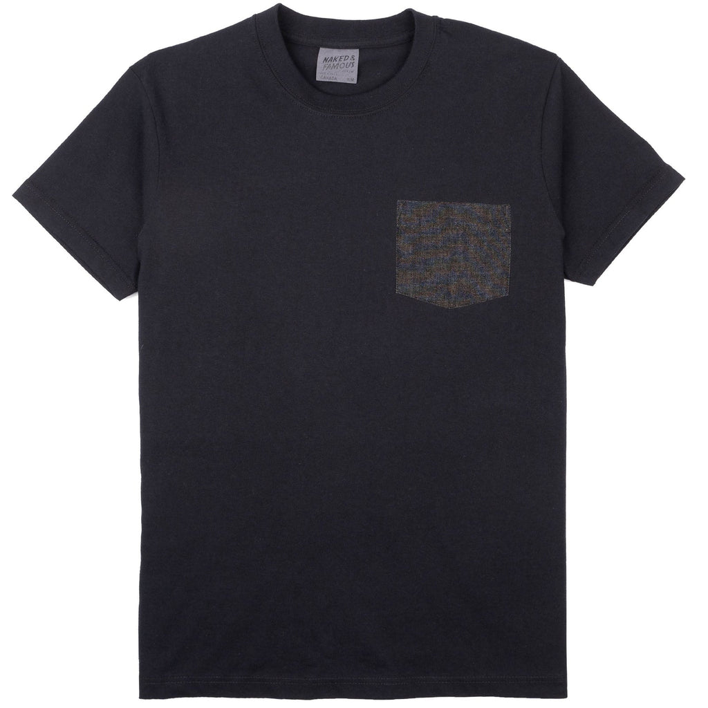 Pocket Tee in Black Lightweight Denim