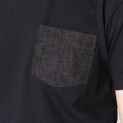 Pocket Tee in Black Lightweight Denim