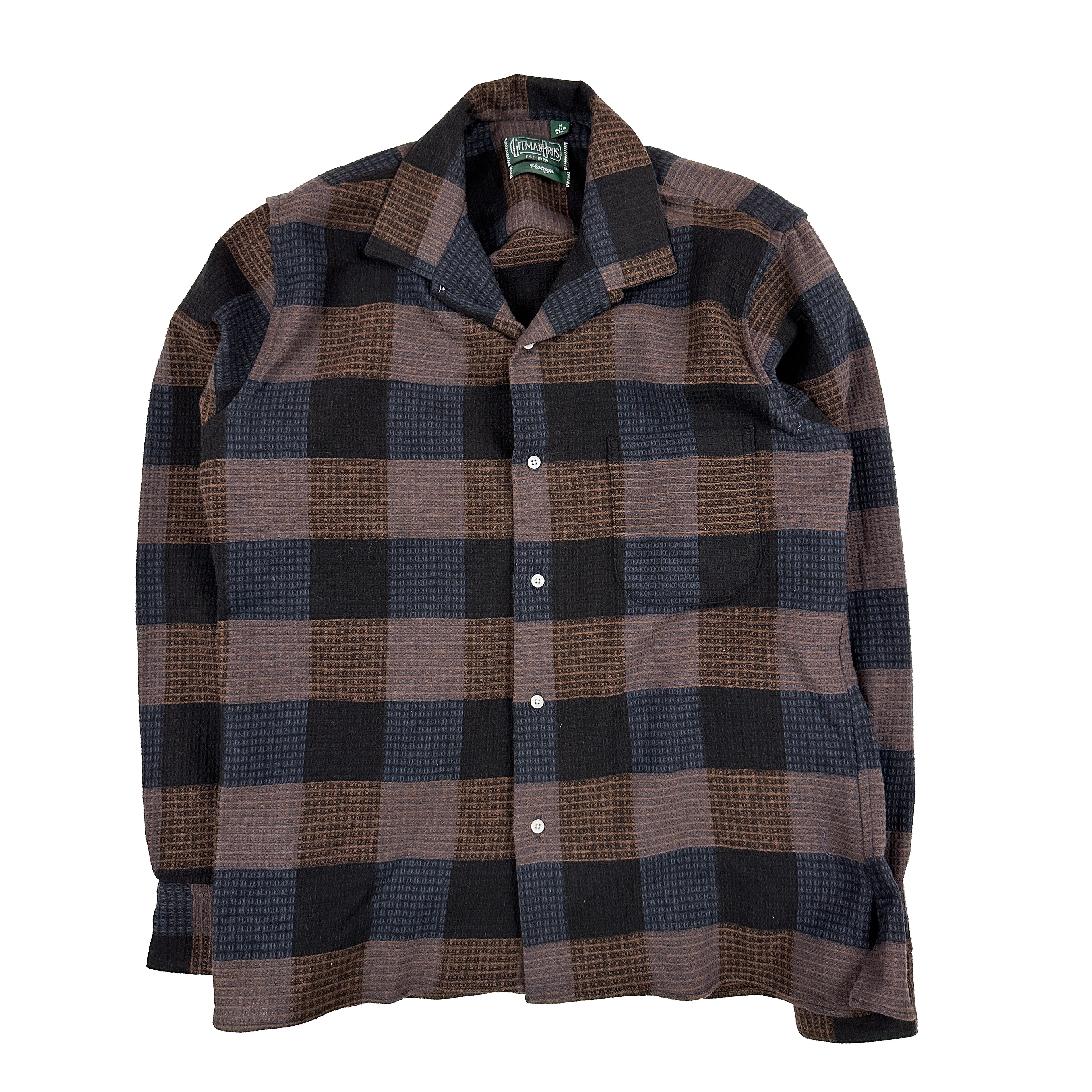 Black Brushed Waffle Check