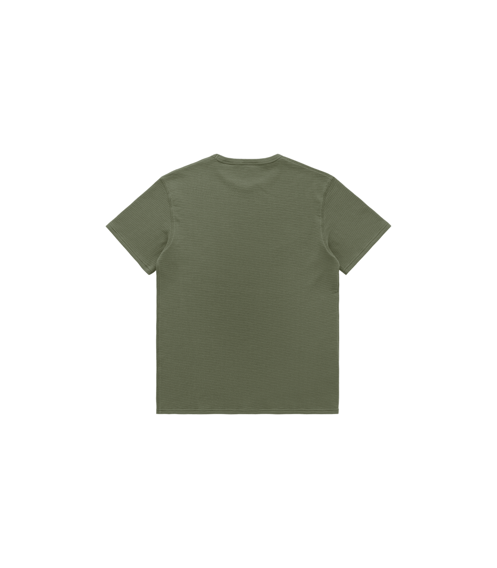 Box Knit T-Shirt in Olive