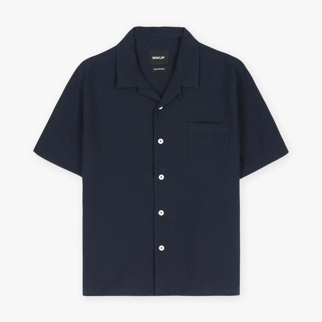 Cocktail D’Amore Shirt in Navy Seersucker