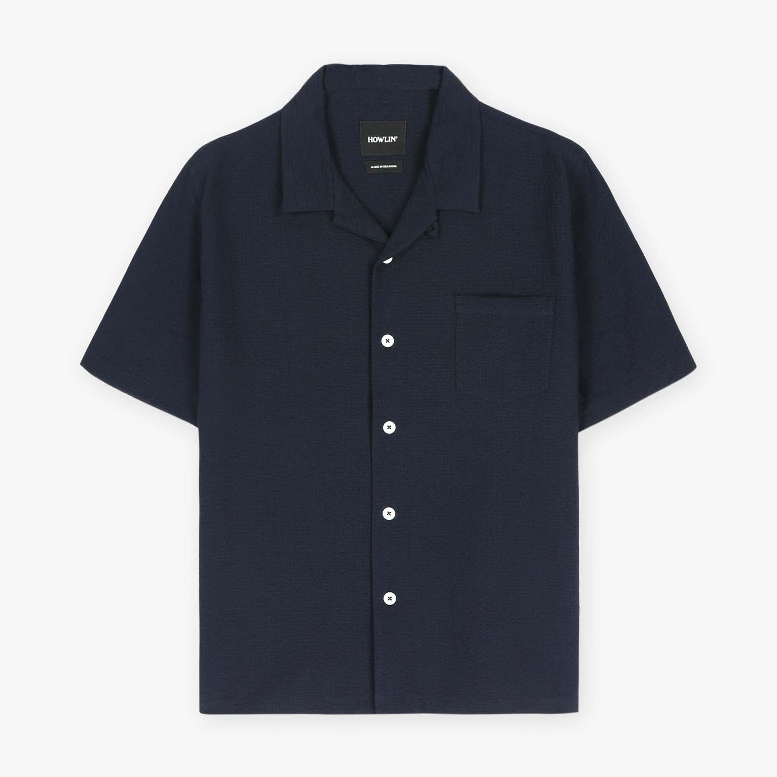 Cocktail D’Amore Shirt in Navy Seersucker