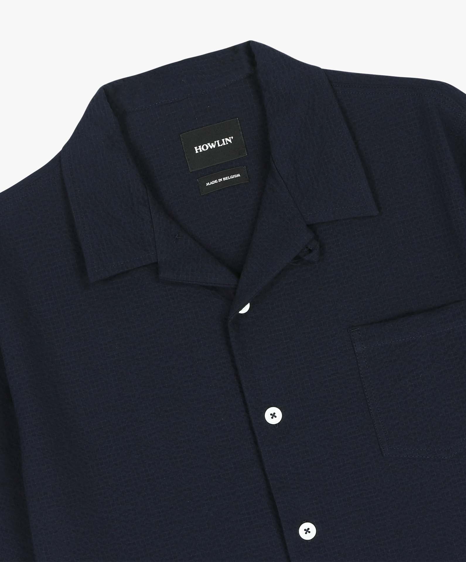 Cocktail D’Amore Shirt in Navy Seersucker