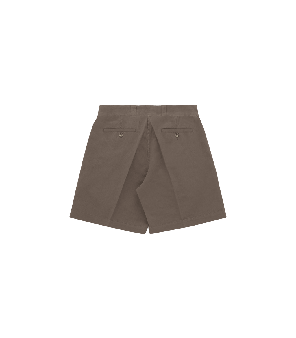 Canal Cotton & Linen Pleated Short in Mushroom
