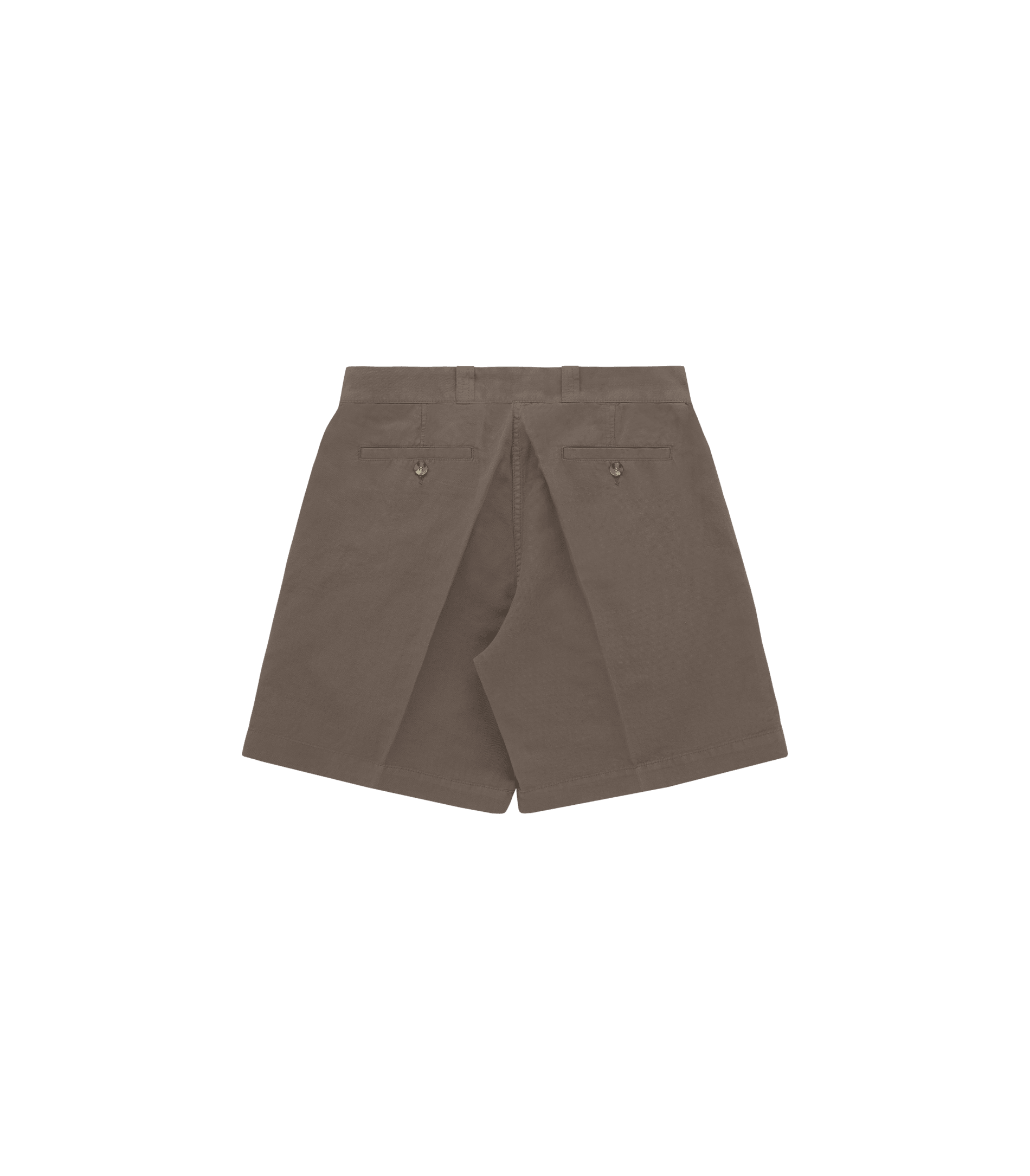 Canal Cotton & Linen Pleated Short in Mushroom