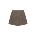 Canal Cotton & Linen Pleated Short in Mushroom