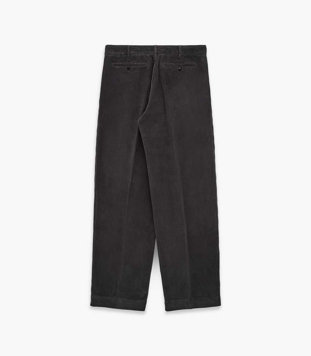 Canal Pleated Corduroy Cotton Pant in Peat
