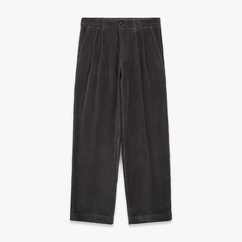 Canal Pleated Corduroy Cotton Pant in Peat