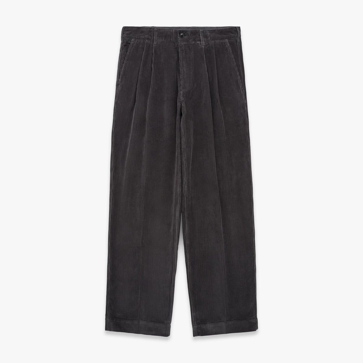 Canal Pleated Corduroy Cotton Pant in Peat