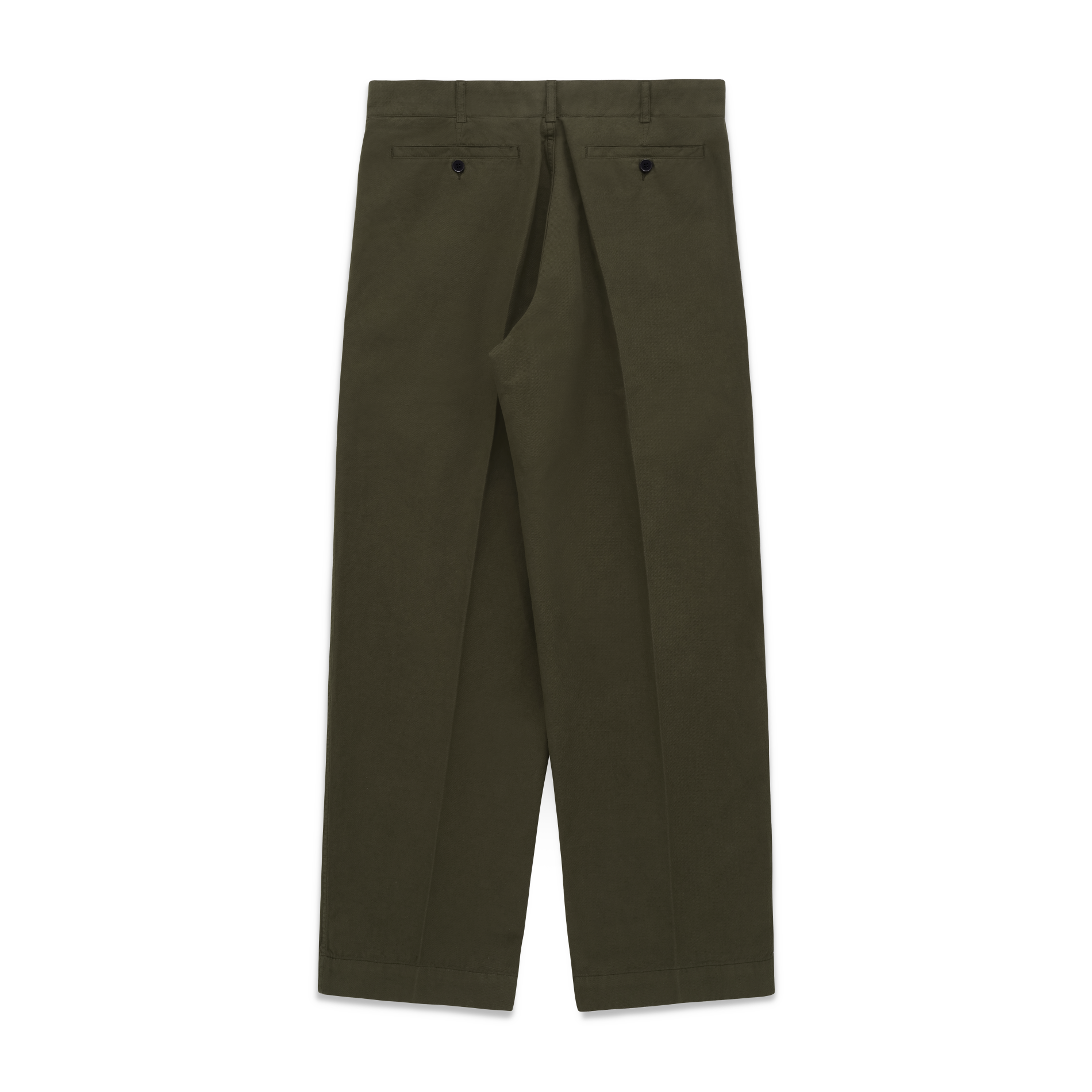 Pleated Canal Pant in Tuscan Olive Cotton Linen Twill
