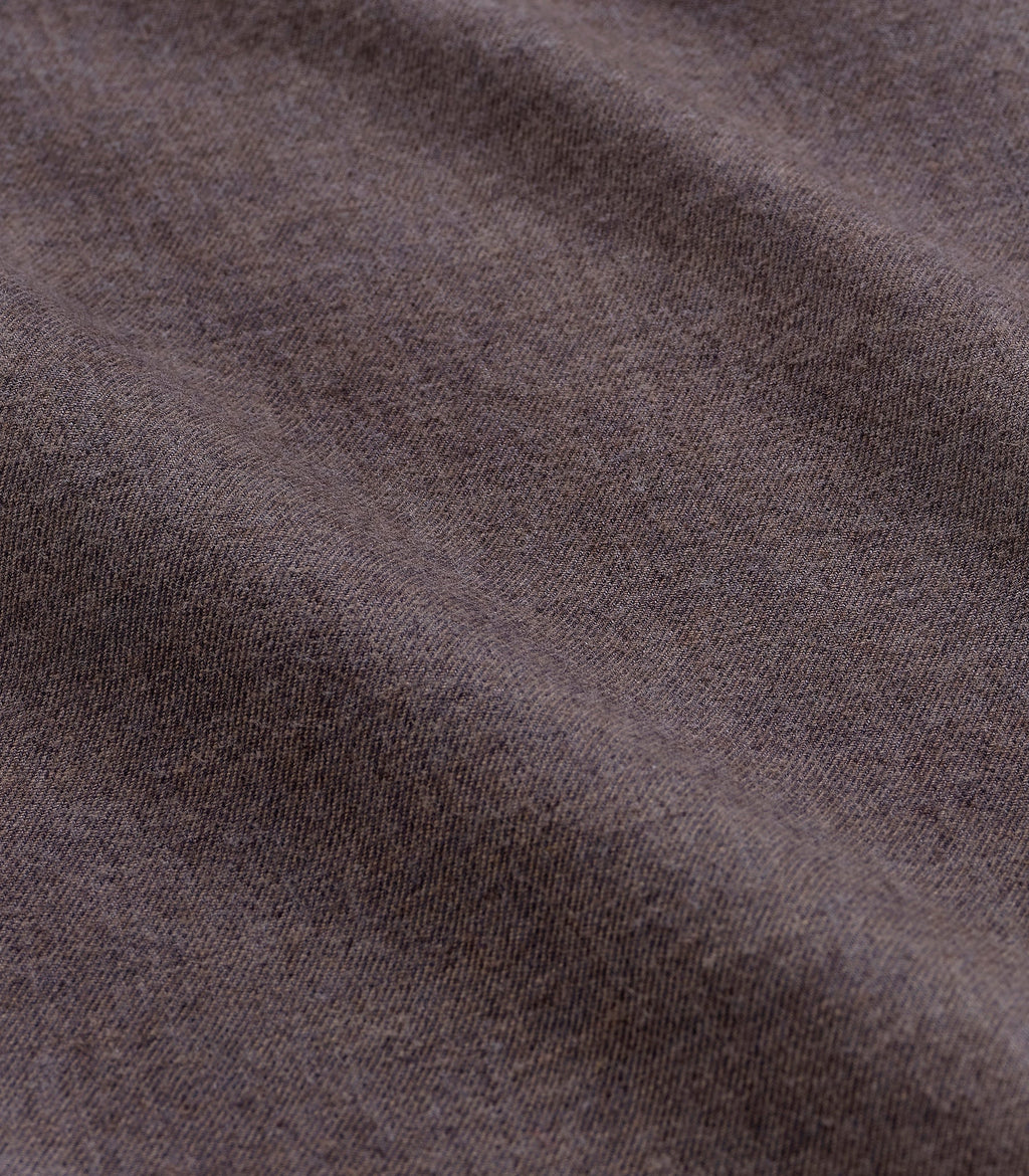 Carmine Flannel Twill Cotton Shirt in Canteen